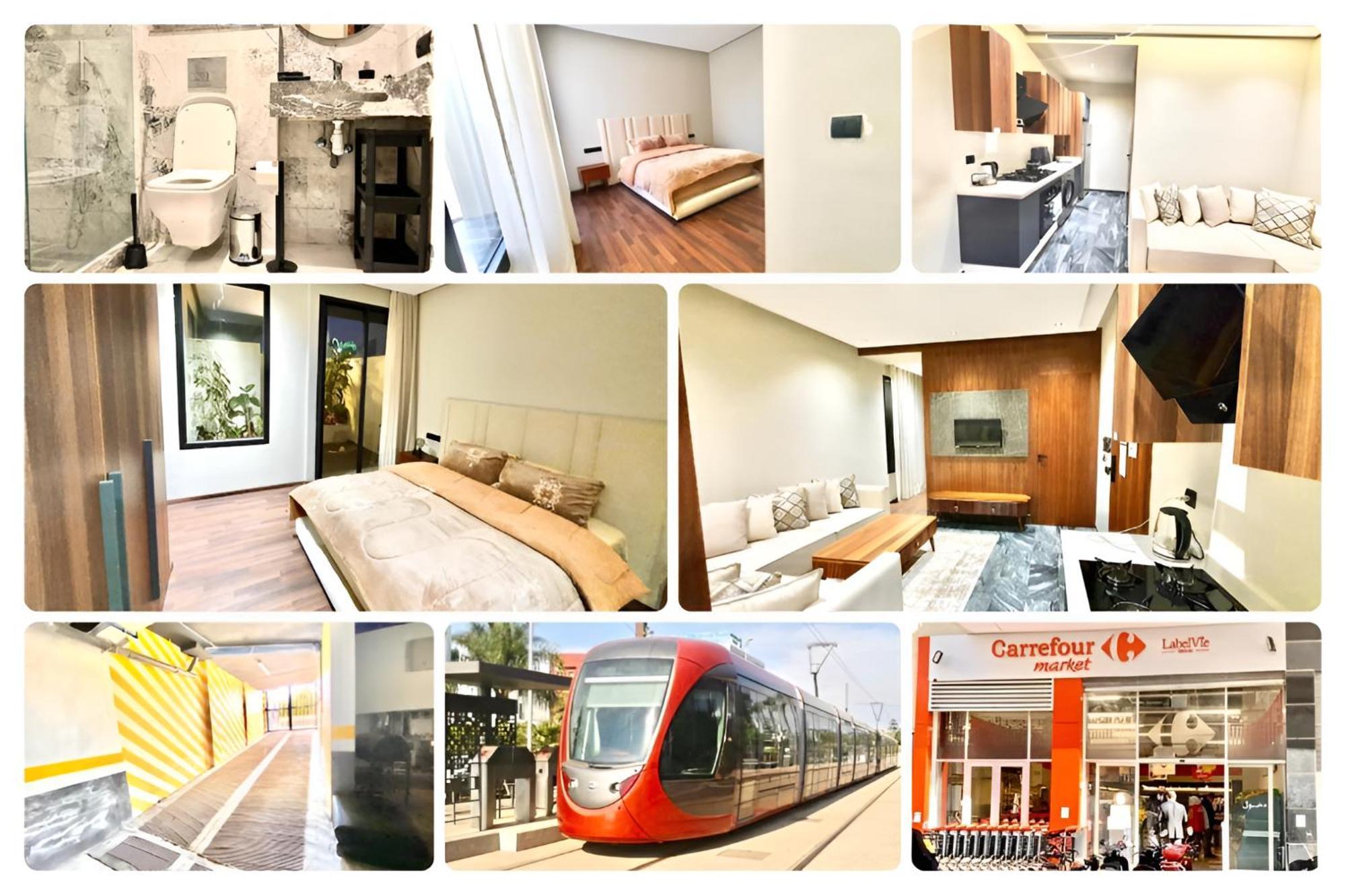 New Modern 1 Bedroom 1Min Fr Tramway Casablanca Bagian luar foto